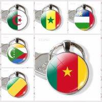 African country flags Egypt Nigeria Libya South Africa Keychain Glass Cabochon Jewelry Keychain Pendant Patriot Souvenir Gifts