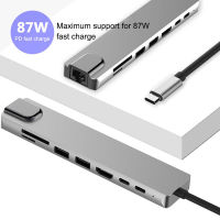 USB C Hub to HDMI-compatible 4K Rj45 100M Adapter with SD TF Card Reader PD Data Hub 3.02.0 for MacBook ProAir 2020 M1 USB-C