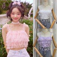 พร้อมส่ง เสื้อครอป เสื้อครอปฟรุ้งฟริ้ง ครอปผ้ามุ้ง เสื้อผ้ามุ้งฟรุ้งฟริ้ง เสื้อคุณหนู