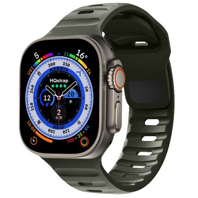 สายซิลิโคนสำหรับสายคาด Apple Watch 44มม. 45มม. 42มม. 49มม. 40มม. 41มม. 38มม. สายรัดข้อมือสำหรับ Iwatch 6 7 8 SE 5 4 3 SE
