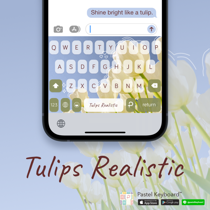 Tulips Realistic Keyboard Theme⎮(EVoucher) for Pastel Keyboard App