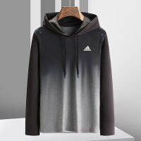 Adidaseˉ ฆ่าเชื้อเสื้อยืดแขนยาว Hoodie แห้งเร็วสำหรับผู้ชายเสื้อสเวตเตอร์ความยืดหยุ่นสูงไหมน้ำแข็งระบายอากาศผู้ชาย