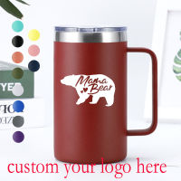 Summer hot sell Custom logo or name logo 24oz Stainless Steel Beer Tumbler Travel Beer Mug Water Bottle Thermos Coffee mugs