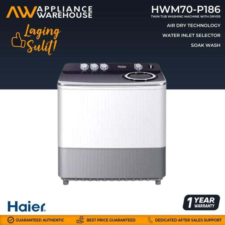 Haier HWM70P186 7Kg Super Air Dry Twin Tub Washing Machine with Dryer