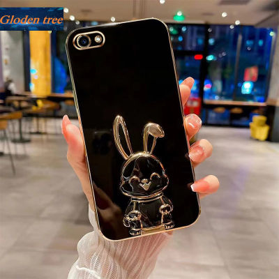 Andyh New Design For Vivo Y81 V1732A 1808 1803 1808i 1812 1802 Case Luxury 3D Stereo Stand Bracket Smile Rabbit Electroplating Smooth Phone Case Fashion Cute Soft Case