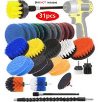 ﹍■ 4PCS 31PCS Power Scrub Pads Scrubber Kitchen Cleaning Brush Kits Multipurpose Cleaner Scrubbing Cordless Electric Drill Brushes