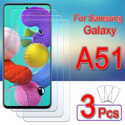 แก้วป้องกันสำหรับ Samsung A51ปกป้องหน้าจอกาแล็คซี่ A 51 51a เกราะกระจกเทมเปอร์ Samsunga51 Galaxya51แผ่นฟิล์ม1-3ชิ้น