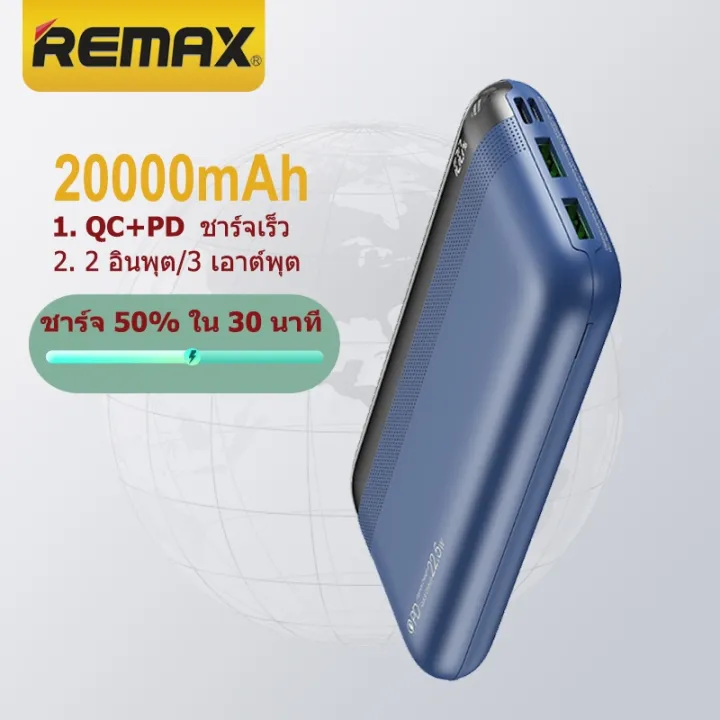 พาวเวอร์แบงค์ REMAX รุ่น แบตสำรอง ความจุ 20000mAh ชาร์จเร็ว 22.5W PD+QC ...