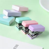 Mini Morandi Color Metal Stapler Set with 500pcs 10# Staples Binding Tools Kawaii Stationery School Office Stationery Supplies