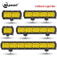 NLpearl Yellow Offroad LED Bar 4-20inch 12V 24V LED Light Bar for Car Turck Boat Tractor 4x4 Atv Spot Flood LED Work Light Bar