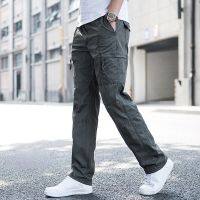 【CC】✶❈  Big Size Mens Trousers Straight Leg Pant Men Loose Cotton Wide Overalls Male Side large size