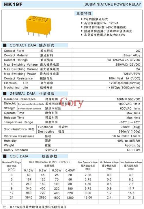 worth-buy-dc-5v-9v-12v-24v-dpdt-ชนิดแม่เหล็กไฟฟ้าชนิด-pcb-hk19f-2nc-2no