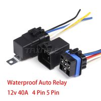 รีเลย์รถยนต์แบบมีสายกันน้ำ Dc12v แบบรวม24V ตัวยึด5pin 40a 4pin ออโต้ที่มีสายไฟยาว105มม