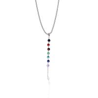 【YF】◕❖♘  Color  Stone Chakra Necklaces Pendants Reiki Healing Balancing 7 Necklace