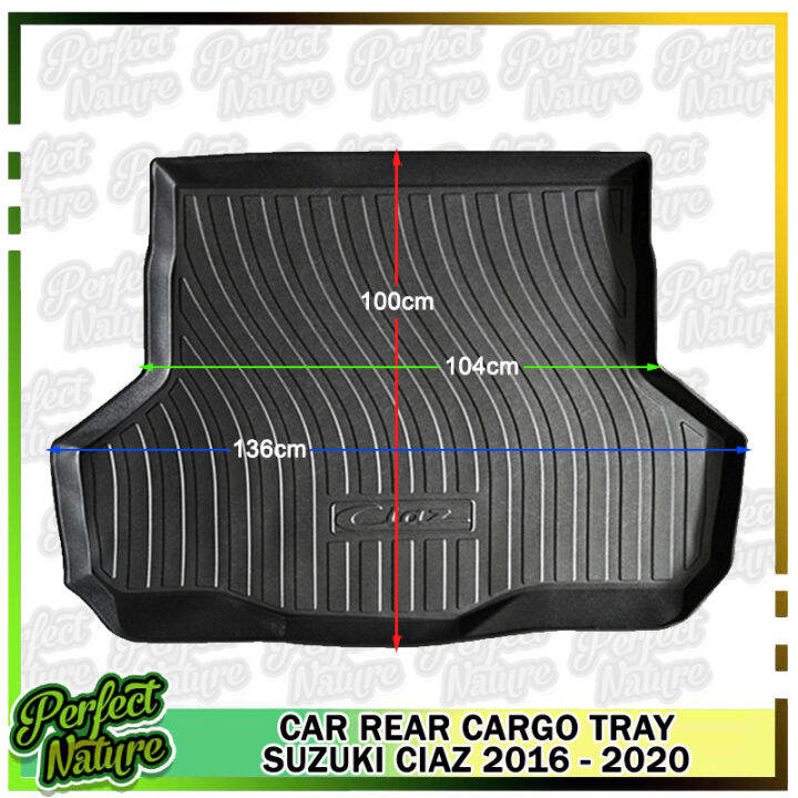 CARMATKING Suzuki Ciaz Trunk Tray Mat 2016 2022 Car Cargo Rear