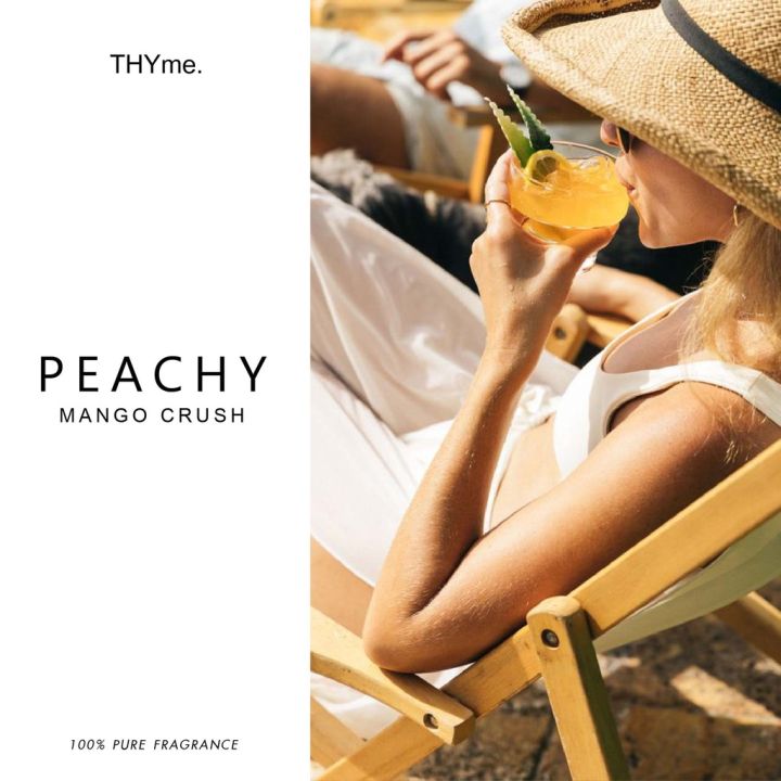 น้ำหอมเตาอโรม่า-peachy-mango-crush-พีช-มะม่วง-ปั่น-หัวน้ำหอมอโรม่า-thyme-หัวน้ำหอมทำเทียนหอม