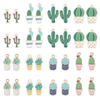 Alloy Enamel Pendants Cactus Mixed Color 48pcs/box