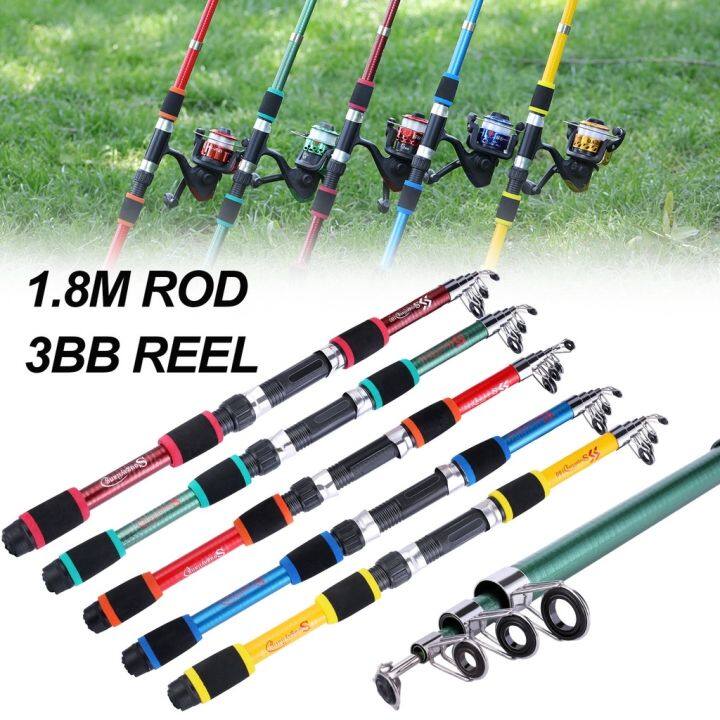 Sougayilang 1.8m 6 Sections Spinning Rod Glass Fiber Telescopic Ploe ...