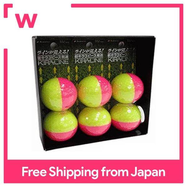 Kasco Golf Balls KIRA LINE KIRA LINE 6pcs (2 Pack x 3) (Yellow/Pink