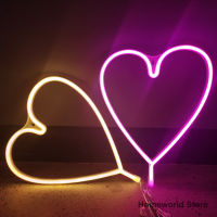 Love Heart Neon Light Sign LED Modeing Decoration Lamp with Hole Decor Wall Art Window Table Room Shop Confession Proposal