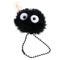 Plush Keychains Spirited Away Miyazaki Hayao Small Pedants Briquette Black Carbon Coal Ball Elf Doll Key Chain Key Chains