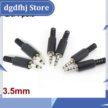 5pcs 6.35mm Double Channel Audio Jack Plug Headphone male Connector 6.35mm  Stereo Headset Jack Audio Cable Connection Terminal