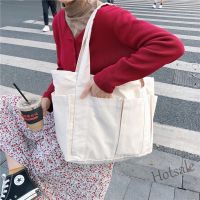 【hot sale】﹉❏№ C16 Womens Canvas Shoulder Tote Bag Lady Casual Handbags with Multiple Pockets Sling Shopping School Bags