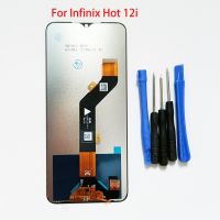 100% ทดสอบโอเคสีดำสำหรับ Infinix 12i ร้อน X665ชิ้นส่วนจอสัมผัสแอลซีดีของเครื่องแปลงดิจิทัล X665B