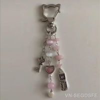 Handmade Love Keychain sweet romantic star heart-shaped Pearl Crystal Keychain gift to his girlfriend Y2K