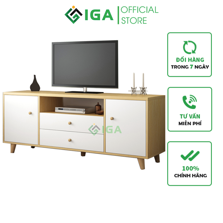 Kệ Tivi phòng khách IGA: Kệ Tivi phòng khách IGA sẽ làm cho căn phòng của bạn trở nên trang trọng và đẳng cấp hơn. Với thiết kế hiện đại và chất liệu cao cấp, kệ Tivi IGA đảm bảo sự bền vững và an toàn trong suốt thời gian dài sử dụng. Đồng thời, kệ còn các tính năng thông minh và tiện ích như chiều cao tùy chỉnh, ổ cắm điện và khả năng tối ưu hóa không gian để phòng khách của bạn trở nên hoàn hảo hơn bao giờ hết.