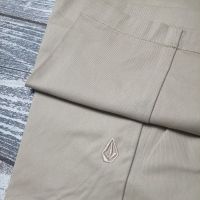 Brown Cotton Twill Volcom Short Pants Size 28 29 30 31 32 33 with Side Pocket and Smooth Zipper Stretch for Men