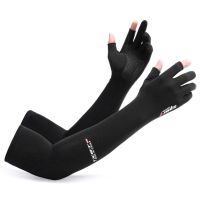 2pcs Sport Arm Sleeves Cycling Running Fishing Climbing Arm Cover Sun UV Protection Ice Silk Sleeves With 5-finger Cuff Dropship