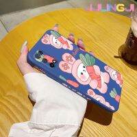 Jlingji เคสสำหรับ Realme 7 5G Realme V5 5G เคสโทรศัพท์ลายการ์ตูนกระต่ายแครอทสี่เหลี่ยมนุ่มขอบซิลิโคนน้ำแบบดั้งเดิมคลุมทั้งหมดเลนส์เคสตัวปกป้องกล้องถ่ายรูปเคสด้านหลังเคสนิ่ม