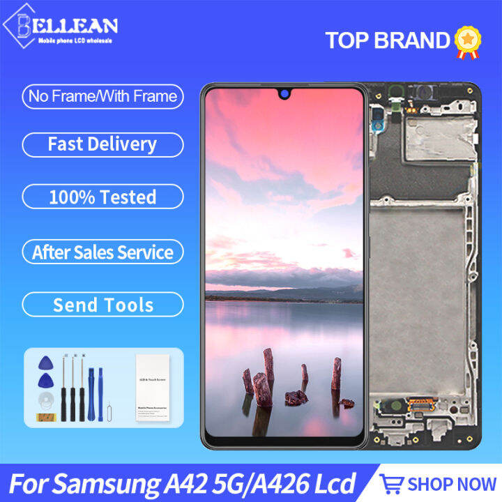 6-6นิ้วจอแสดงผล-a426สำหรับ-samsung-galaxy-a42-5กรัมจอแอลซีดีแบบสัมผัส-digitizer-a426b-a426u-สมัชชาเปลี่ยนด้วยกรอบจัดส่งฟรี