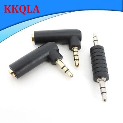 QKKQLA Gold plated 3.5 jack Right Angle male Female to 3.5mm 3/4Pole Male Audio Connector Stereo Plug L Shape Jack Adapter 1pcs