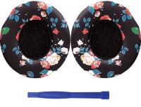 Replacement Earpad Cover, Ear Cushion Pads Compatible With Solo 2.0 3.0 Wireless On Ear Headphpnes 1 Pair (Black Floral)