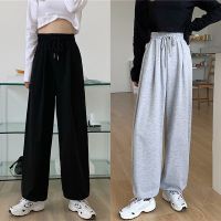 Gray Sweatpants for Women 2022 Autumn New Baggy Fashion Sports Pants Balck Trousers Female Joggers Thin All match Streetwear