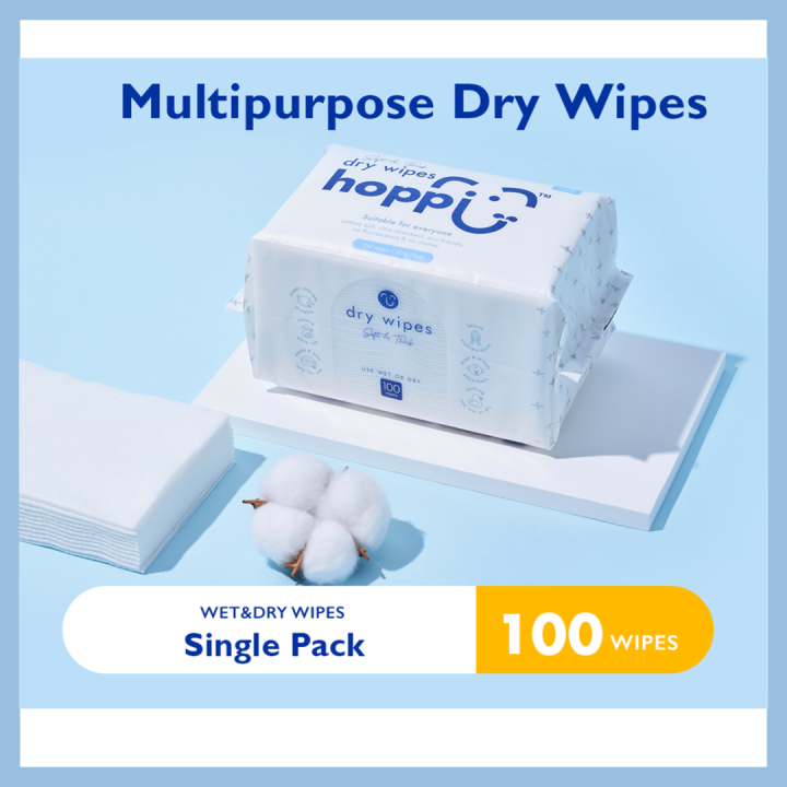 Hoppi Premium Dry Wipes / Baby Wipes / Baby Cleaning Wipes (Gentle