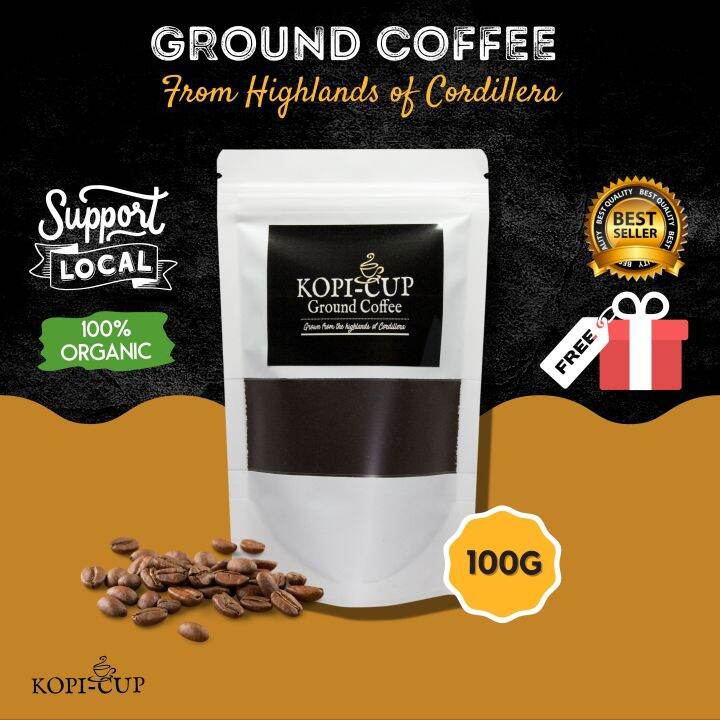 KopiCup Premium Ground Coffee 100g in Resealable Pouch Freshly