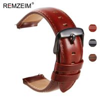 REMZEIM สายสายนาฬิกาข้อมือปลดเร็วสายนาฬิกาหนังแท้,18Mm 20Mm 22Mm สำหรับอุปกรณ์เสริมสายนาฬิกา DW