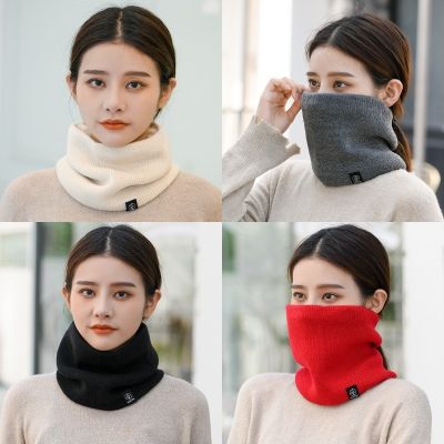 [COD] Manufacturer autumn and winter Korean style knitted scarf warm plus velvet solid for men women with standard neck