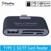 PzzPss USB 3.1 TYPE-C Pembaca Kartu USB-C untuk USB 2.0 SD/Micro SD/TF OTG Kartu Adaptor untuk PC Laptop Ponsel Multifungsi Converter