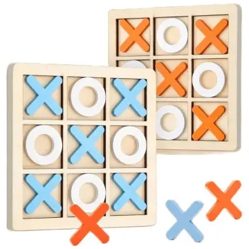 Wooden Tic Tac Toe Board Game XO Chess Parent Child Interaction