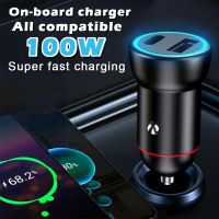 Usb Car Charger 22.5/100w 2-port Fast Charging Adapter Multi Functional Mini Hidden Car Charger Compatible For Most Z5j8