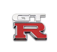 โลโก้ นิสสัน จีทีอาร์ Silver&amp;Red GT-R Emblem GTR Badge Metal Sticker Nismo R32 R34