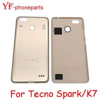 สำหรับ Tecno Spark/ K7ฝาหลังปิดโทรศัพท์หลังแผงด้านหลังประตูเคสซ่อมแซมชิ้นส่วนอะไหล่ LHG3764