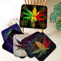 【LZ】 Weed Leaves Round Seat Cushion Office Dining Stool Pad Sponge Sofa Mat Non-Slip Cushions Home Decor