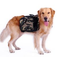 ﹍♞❇ Waterproof Camouflage Pet Backpack Adjustable Dog Saddle Bag For Medium Large Dog Hiking Travel Outdoor Pet Accessories