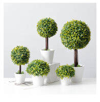 1Pcs หญ้าเทียม Ball Potted เครื่องประดับงานแต่งงานโต๊ะบอนไซ Decor การตกแต่งงานปาร์ตี้ภายในบ้าน