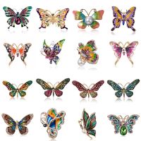 【YF】 Colorful Brooches Rhinestones Metal Enamel Pins Flying Insect Brooch Clothing Jewelry Gifts